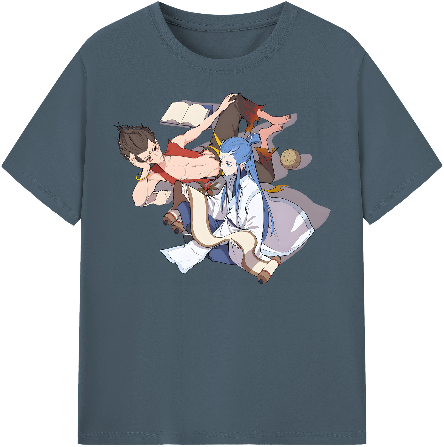 （画像用） Ne Zha 2 ナタ 魔童の大暴れ 綿100％半袖Tシャツ（フロントプリント）